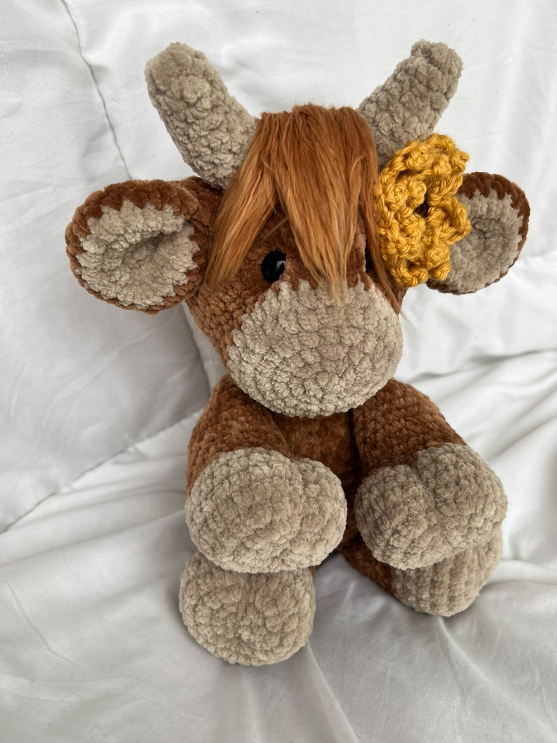 Highland Cow Crochet Pattern Modification for Colbie the Cow by When Crafting is Life image 5