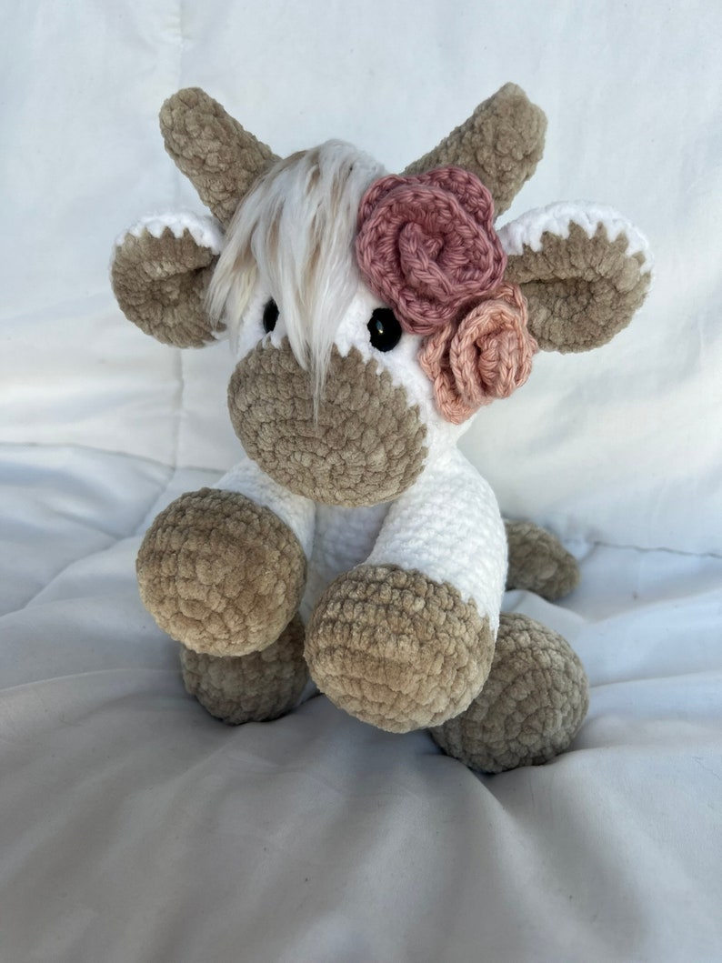 Highland Cow Crochet Pattern Modification for Colbie the Cow by When Crafting is Life image 6