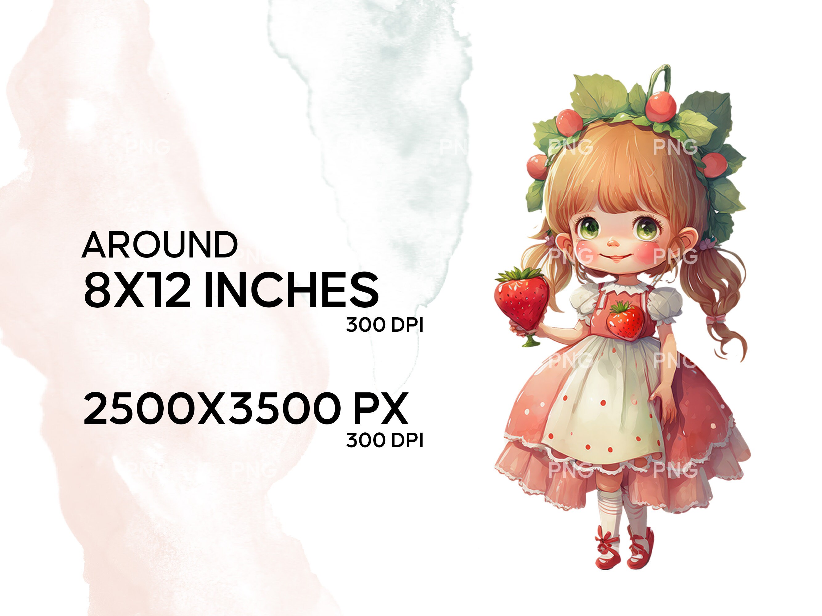 Instant Download 9 Strawberry Girl Clipart Set With PNG Files Etsy