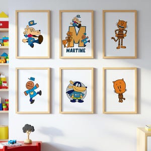 Personalizable Dog Man WALL ART prints, Gallery Wall art, Set of 6 Downloadable Prints, DogMan Kids Room, Dog Man Movie poster wall decor
