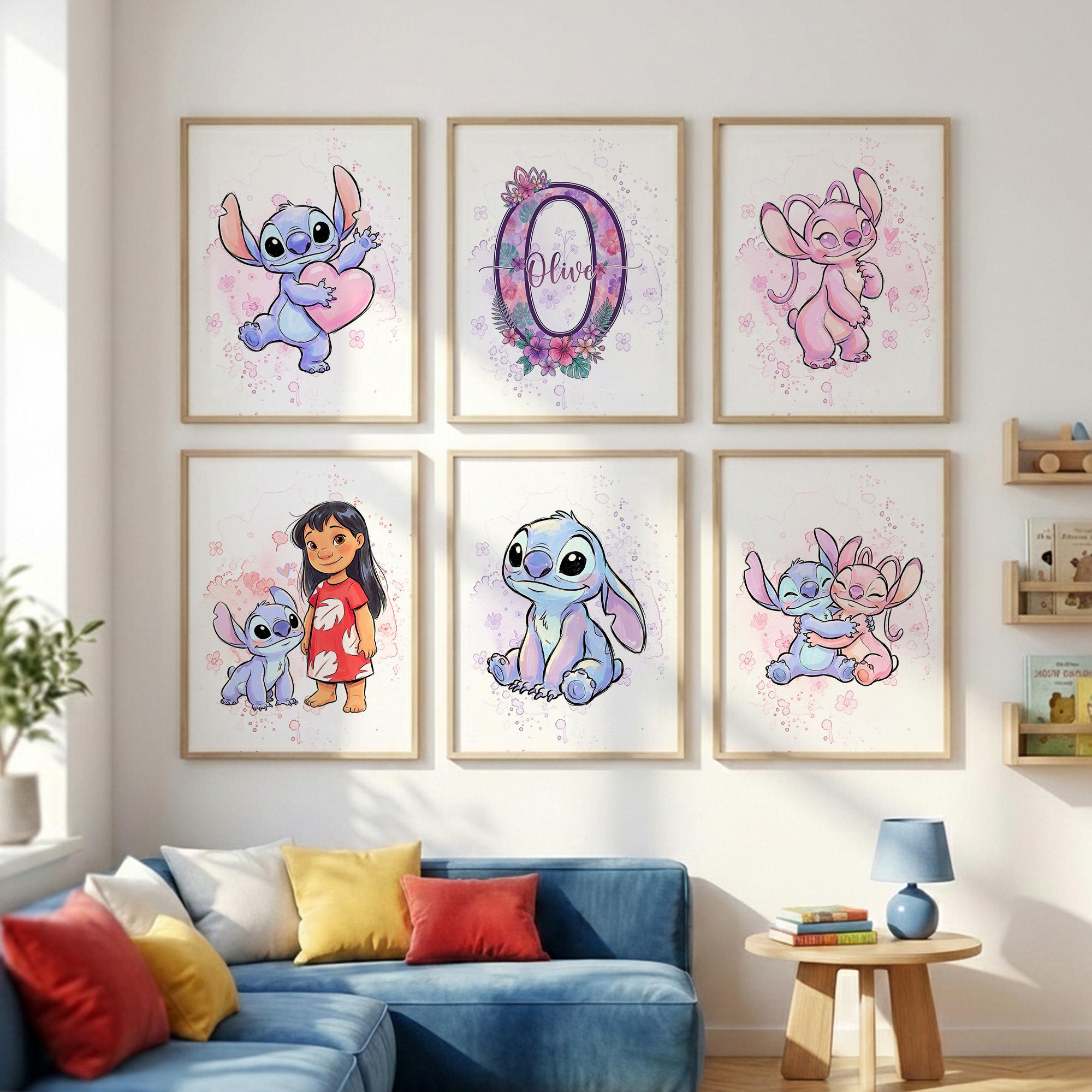 Personalized Lilo & Stitch Wall Art Set of 6 | Movie Poster Prints