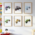Monster jam WALL ART prints, Monster jam decor, Set of 6 Downloadable Prints, Monster Truck Kids wall decor Room, Truck posters wall decor