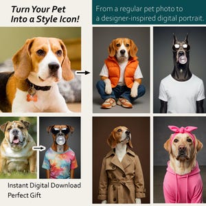 Custom Pet Portraits Using Pet Photo Personalized Digital Dog Portraits Cat Portraits Custom Dog Portraits Custom Pet Art Pet Drawing Poster