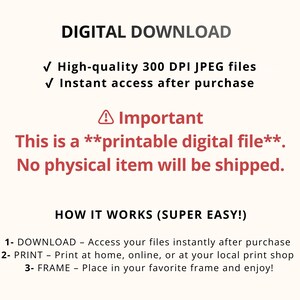 May include: A digital download graphic with the text "DIGITAL DOWNLOAD" and instructions for accessing and printing the files. The text emphasizes that it is a printable digital file and no physical item will be shipped.
