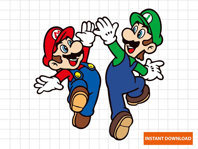 Super Mario and Luigi Svg Layered Item Clipart Cricut Vector | Etsy
