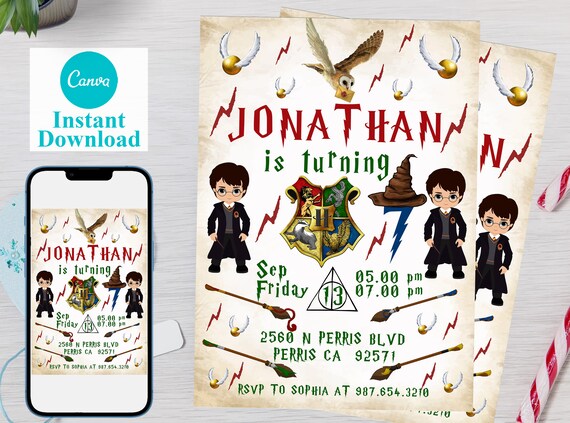 Editable Wizard Birthday Invitation Template Printable - Etsy