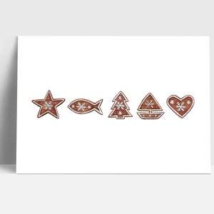 Postkarte "Lebkuchen" | Grußkarte | Postkarte | Aquarell | Weihnachtskarte