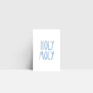 Mini-Karte "Holy Moly" | kleine Grußkarte | Mini-Postkarte | Mini | Aquarell | Spruch | 55x85mm