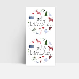 Aufkleberbogen "Frohe Weihnachten" | 24 Stück | rund | 45mm