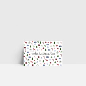 Mini-Karte "Frohe Weihnachten" | kleine Grußkarte | Mini-Postkarte | Mini | Aquarell | Norddeutsch | 55x85mm | Weihnachten