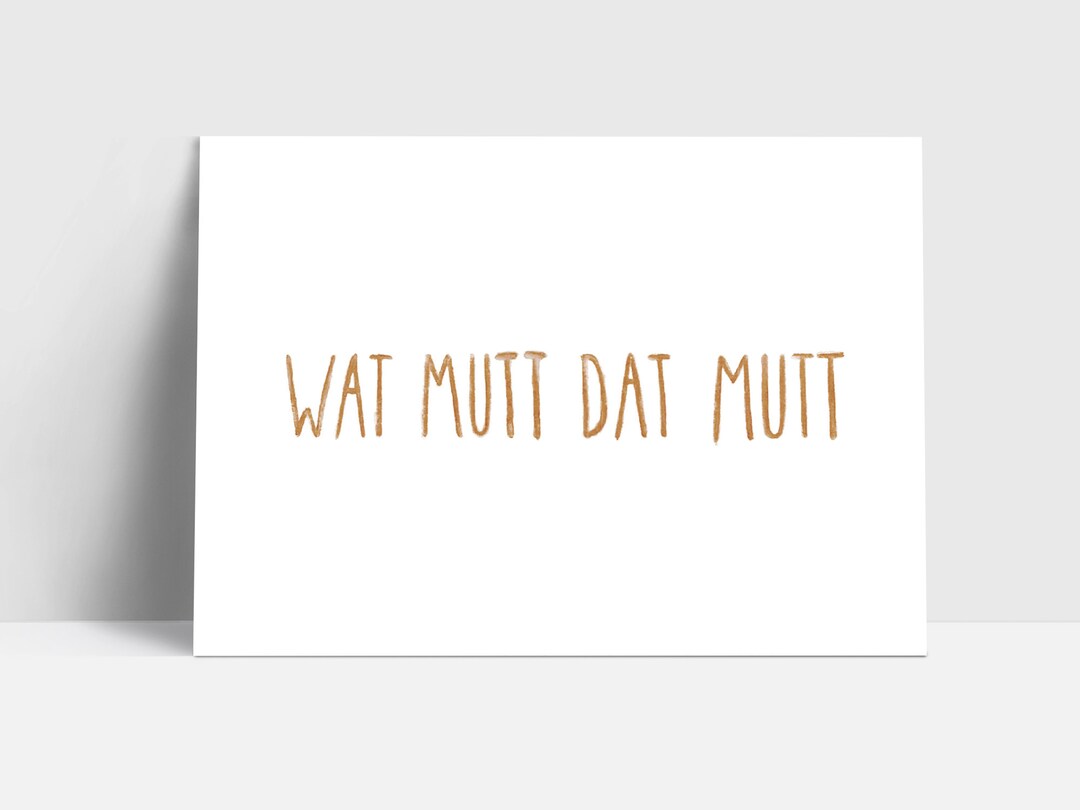 Postcard wat Mutt Dat Mutt Greeting Card Postcard Watercolor Low German Etsy