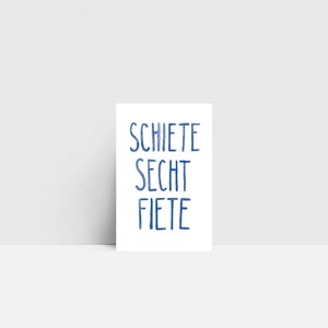Mini-Karte "Schiete secht Fiete" | kleine Grußkarte | Mini-Postkarte | Mini | Aquarell | Plattdeutsch | Norddeutsch | 55x85mm