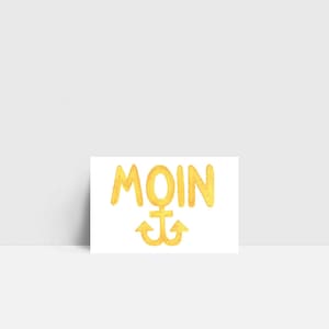 Mini-Karte "Moin/Anker" | kleine Grußkarte | Mini-Postkarte | Mini | Aquarell | Plattdeutsch | Norddeutsch | 55x85mm