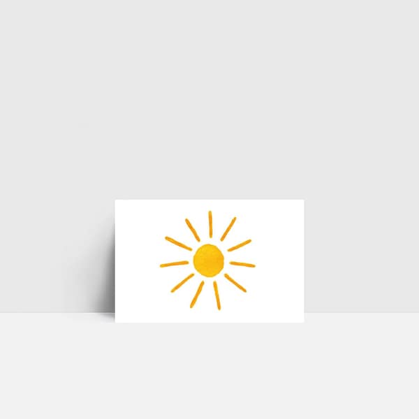 Mini-Karte "Sonne" | kleine Grußkarte | Mini-Postkarte | Mini | Aquarell | 55x85mm | Geschenkverpackung | Geburtstag