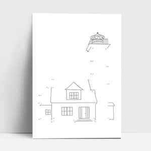 Postkarte "Leuchtturm", Punkt-zu-Punkt-Bild | Grußkarte | Postkarte | Aquarell | Norddeutsch | Kinder
