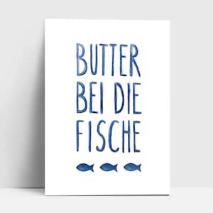 Postkarte "Butter bei die Fische" | Grußkarte | Postkarte | Aquarell | Plattdeutsch
