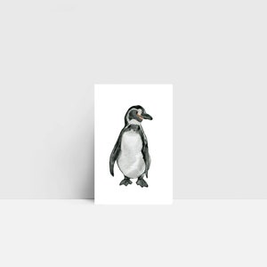 Mini-Karte "Pinguin" | kleine Grußkarte | Mini-Postkarte | Mini | Aquarell | 55x85mm