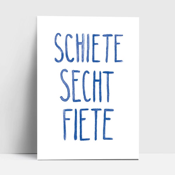 Postkarte "Schiete secht Fiete" | Grußkarte | Postkarte | Aquarell | Plattdeutsch