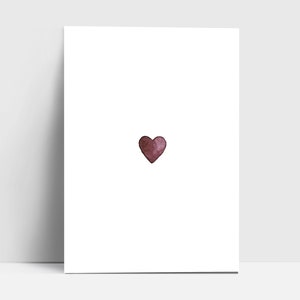 Postkarte "Herz" Weinrot | Grußkarte | Postkarte | Aquarell