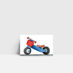 Mini-Karte "Laufrad" | kleine Grußkarte | Mini-Postkarte | Mini | Aquarell | 55x85mm | Geschenkverpackung | Kinder