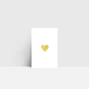 Mini-Karte "Herz/Gold" | Grußkarte | Postkarte | Mini | Aquarell | 55x85mm