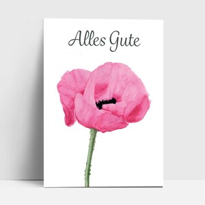 Postkarte "Mohnblume - Alles Gute" | Grußkarte | Postkarte | Aquarell