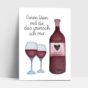 Postkarte "Wein" | Grußkarte | Postkarte | Aquarell