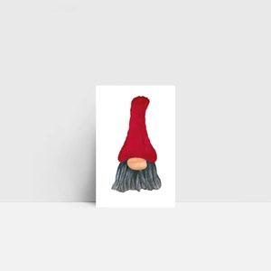 Mini-Karte "Wichtel" | kleine Grußkarte | Mini-Postkarte | Mini | Aquarell | Norddeutsch | 55x85mm | Weihnachten | Geschenkverpackung
