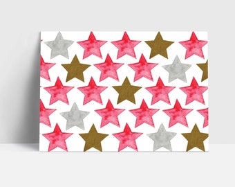Postkarte "Sterne" | Grußkarte | Postkarte | Aquarell