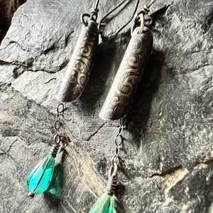 Silver Earrings with glass beads