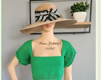 Puff Sleeve Peasant Top Pastel
