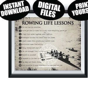 Girls Rowing Crew Life Lessons DIGITAL FILES Female Crew Senior Team Gift Womens Sports Poster Present Wall Decor Art Download Printable