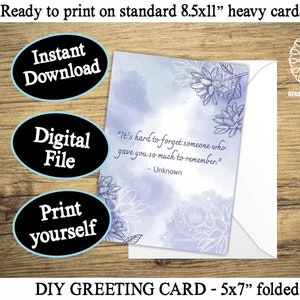 Sympathy Card AFDRUKBAAR, Sympathy Quote, Thinking of You Moeilijke tijd wenskaart voor vriend, verlies of dood digitale Instant Download