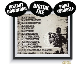 Boys Lacrosse Art DIGITAL FILE, I am a Lax Player Team Gift Senior Present Team Instant Download Printable Poster Print Mens Sports Present