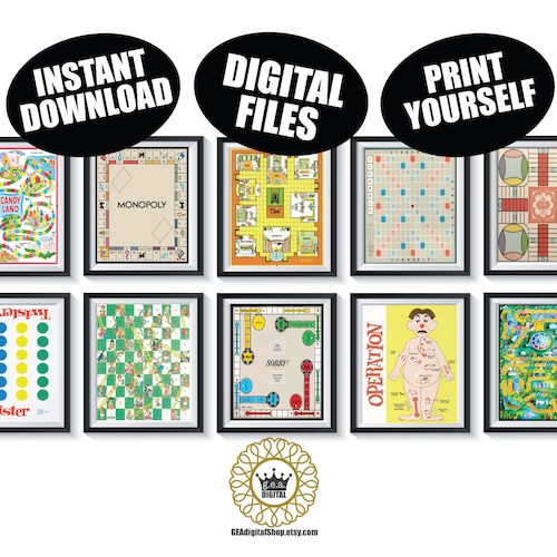 Vintage Board Game Box Art Prints UNFRAMED Qty 4 Playroom Etsy