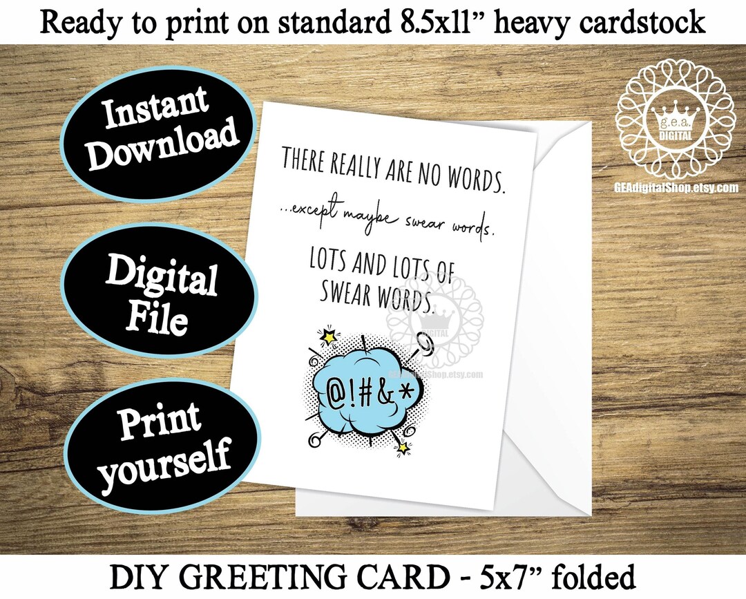 Funny Cancer Card PRINTABLE, No Words Cancer Diagnosis Card Friend ...