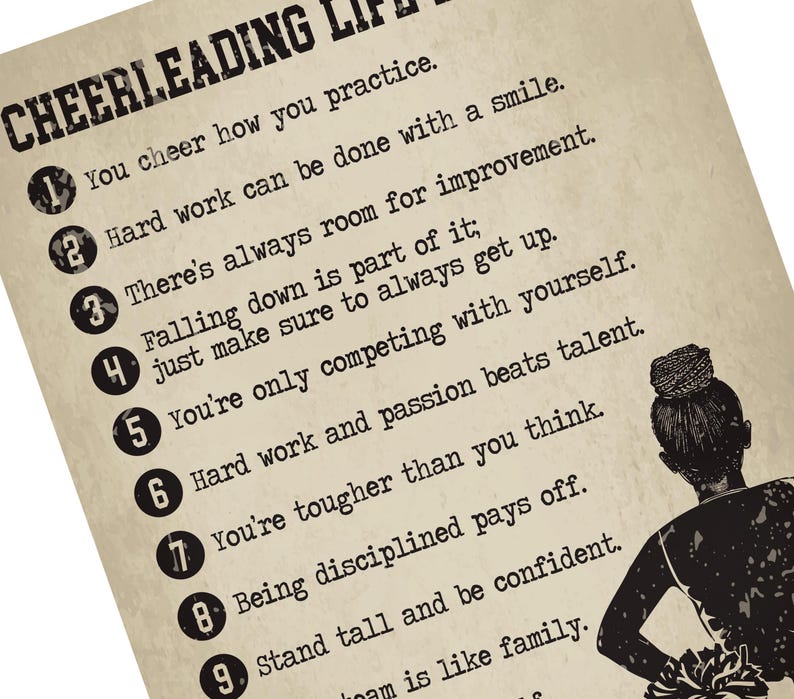 Black Girl Cheerleader Life Lessons DIGITAL FILE African American ...