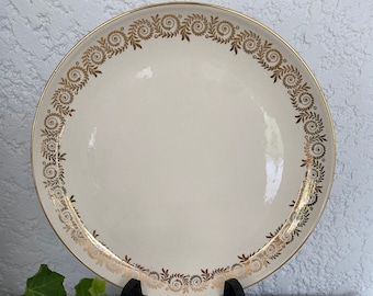 VILLEROY&BOCH Essteller mit erhöhtem Rand, Vintage Villeroy Flat Plate und cremefarbenem Boch mit goldenem Muster, Elegantes Dinner