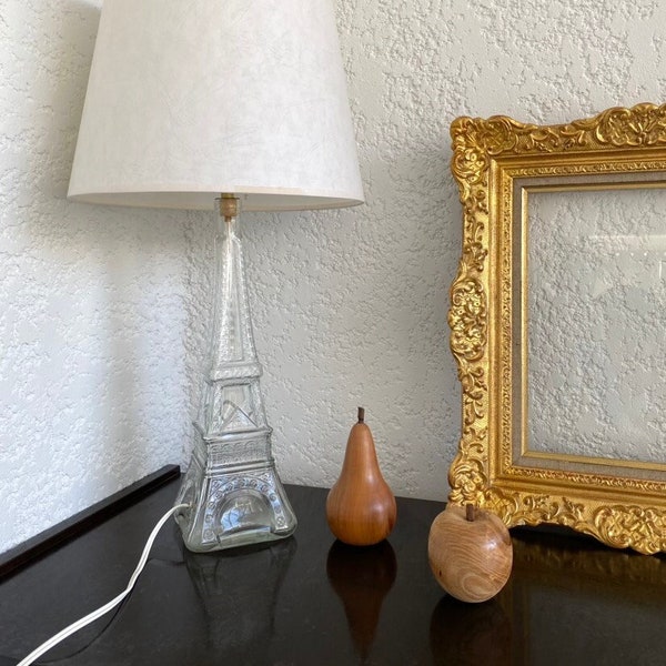 Lampe Vintage Français, Lampe de table en verre de forme Tour Eiffel, Ancienne lampe de table française, Lampe d’appoint vintage