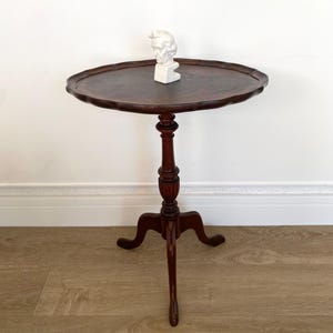 French pedestal table/Small round tripod table, Antique side table, Small French round coffee table, Tea/coffee/wine table