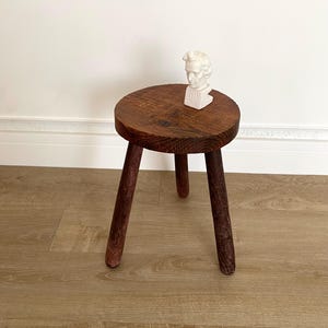STOOL French, Small rustic solid wood stool – authentic country style