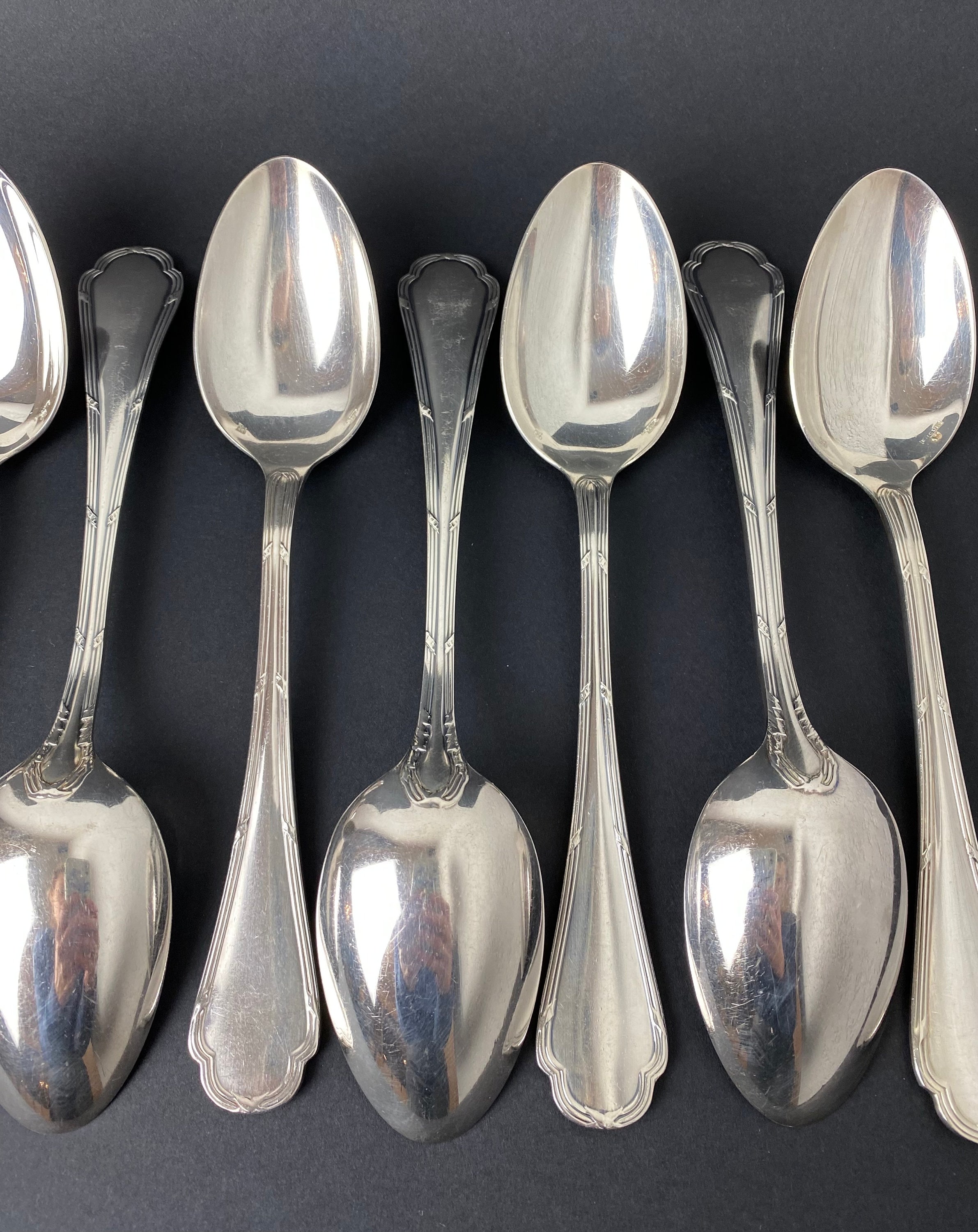 ERCUIS Silverware 43piece Household Set, TRIANON Model, Antique Silver