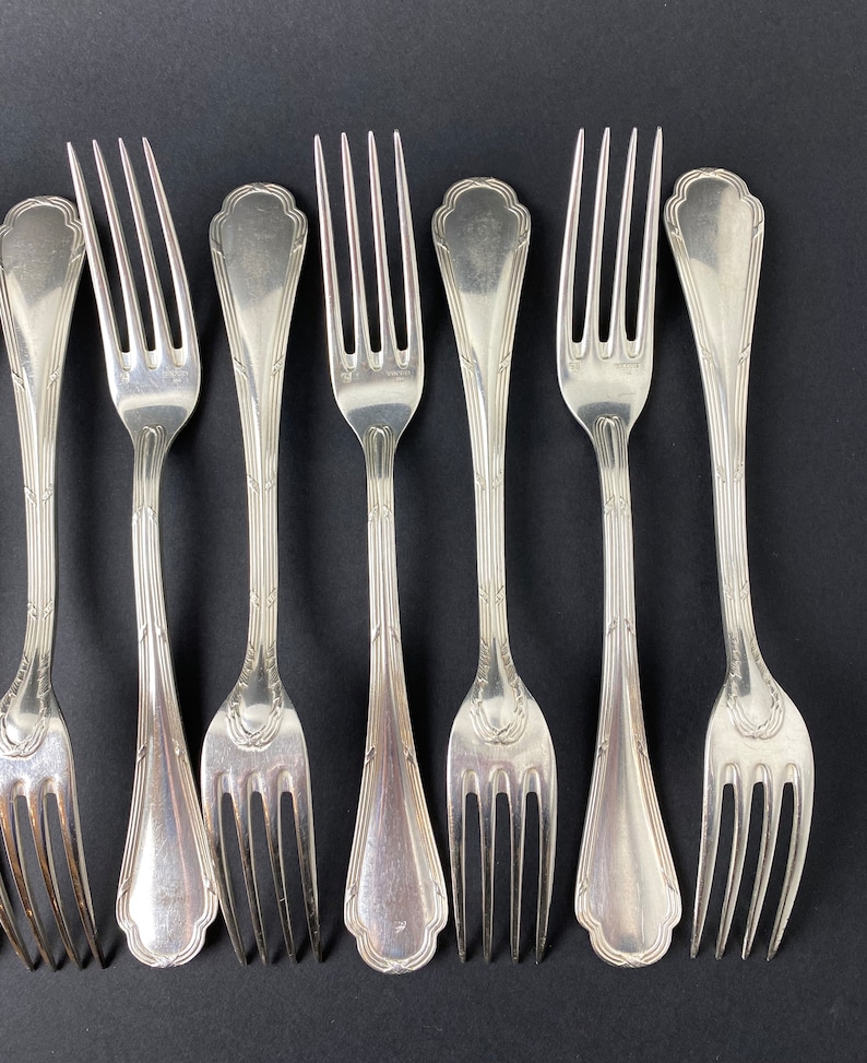 ERCUIS Silverware 43piece Household Set, TRIANON Model, Antique Silver