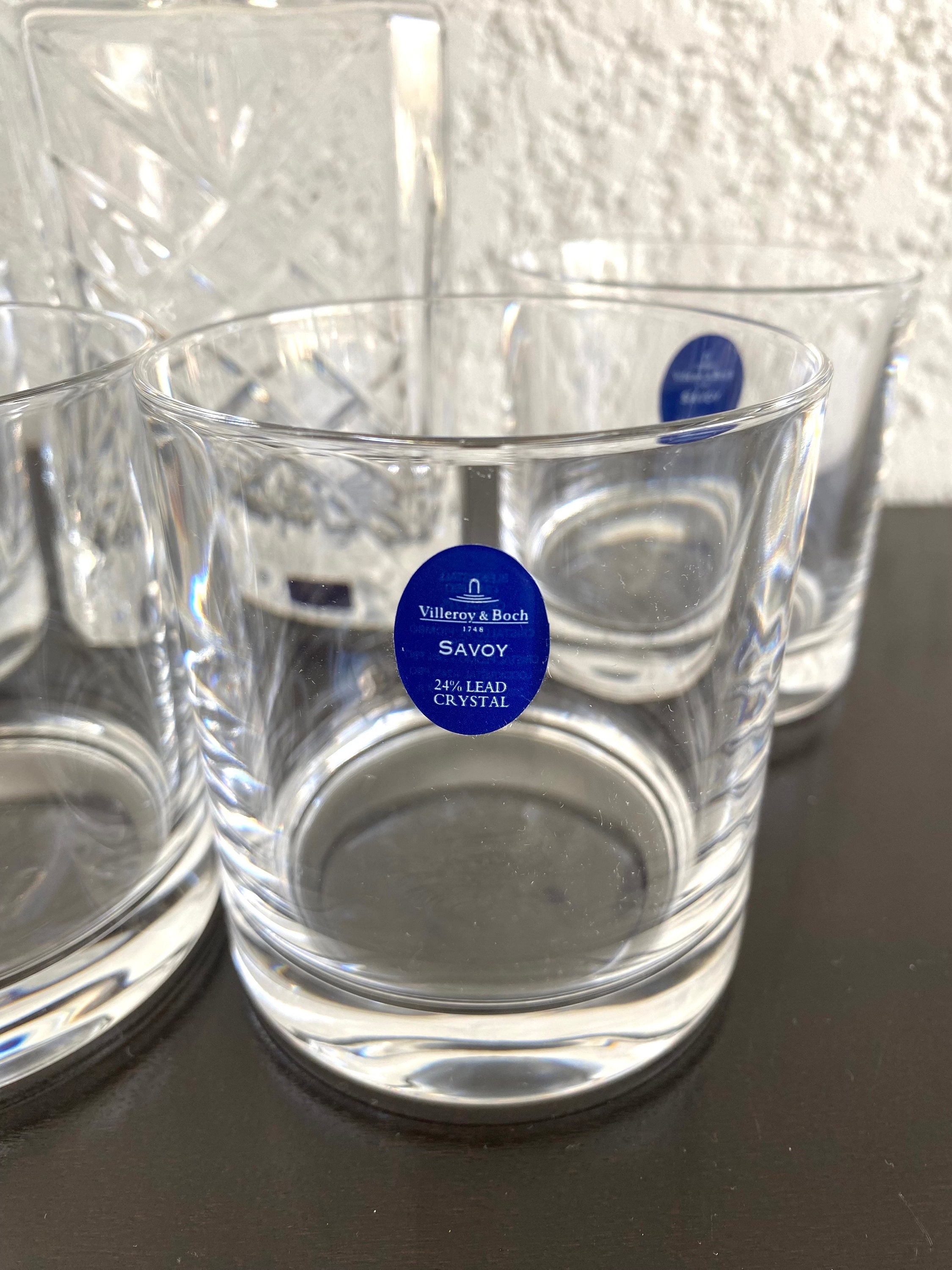 VILLEROY&BOCH Schweres Whisky-/Wasserglas aus Kristall 24%, Modell SAVOY, Vintage Französisches Kristallglas