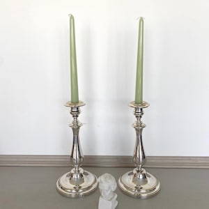 Pair of Christofle Paris Silver-Plated Candlesticks, Louis-Philippe Style, Antique French Silverware for Table or Fireplace Decor