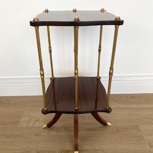 RARE!!! MAGNIFICENT French vintage bedside table in solid wood with brass inserts, French vintage night table