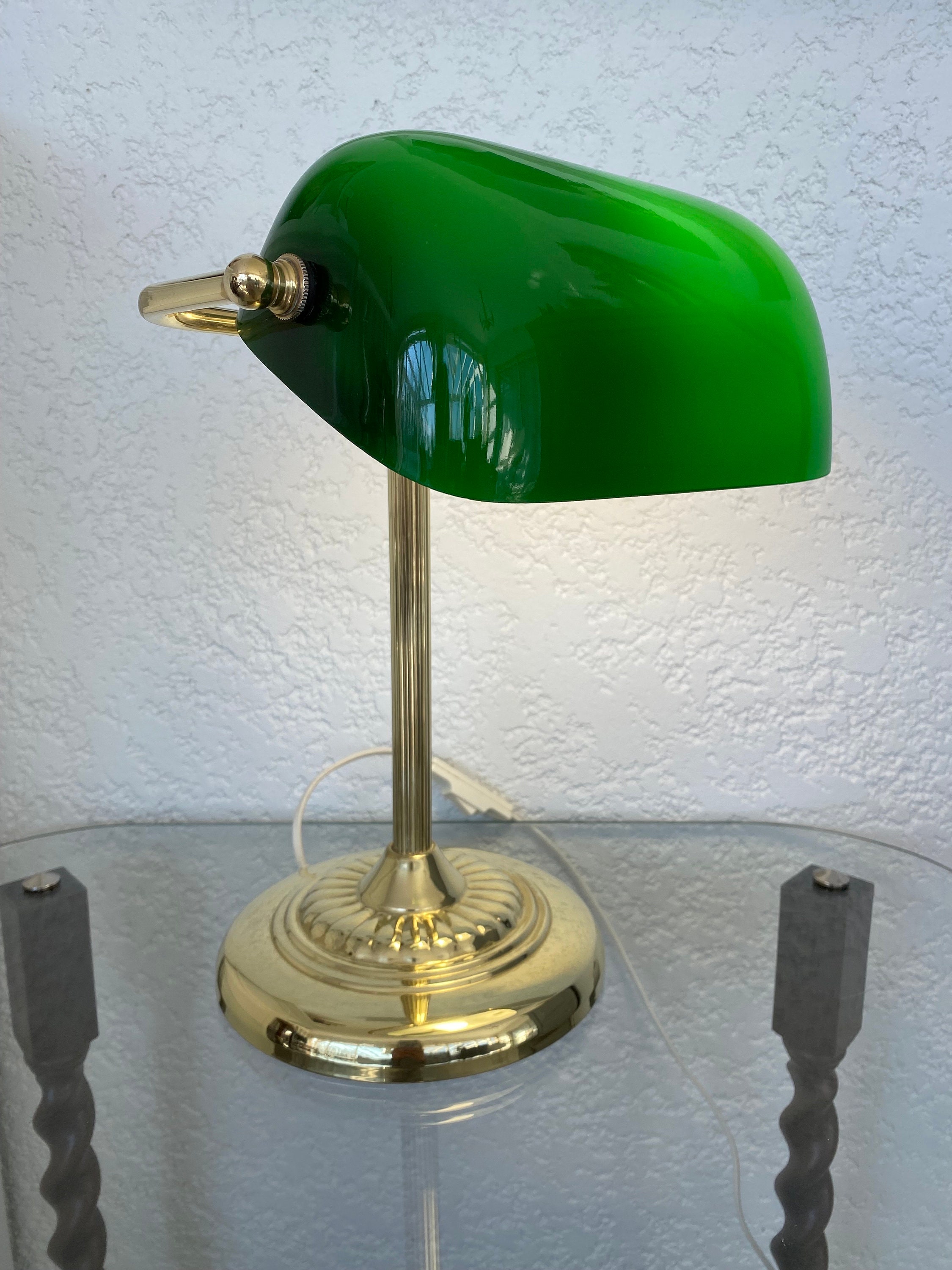 Lampe Verte Bank - Lampe Bureau Vintage - Lampe Chevet Rétro
