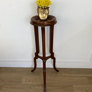 Solid wood tripod plant stand, Art Deco style solid wood plant stand, French pedestal table, Antique plant stand