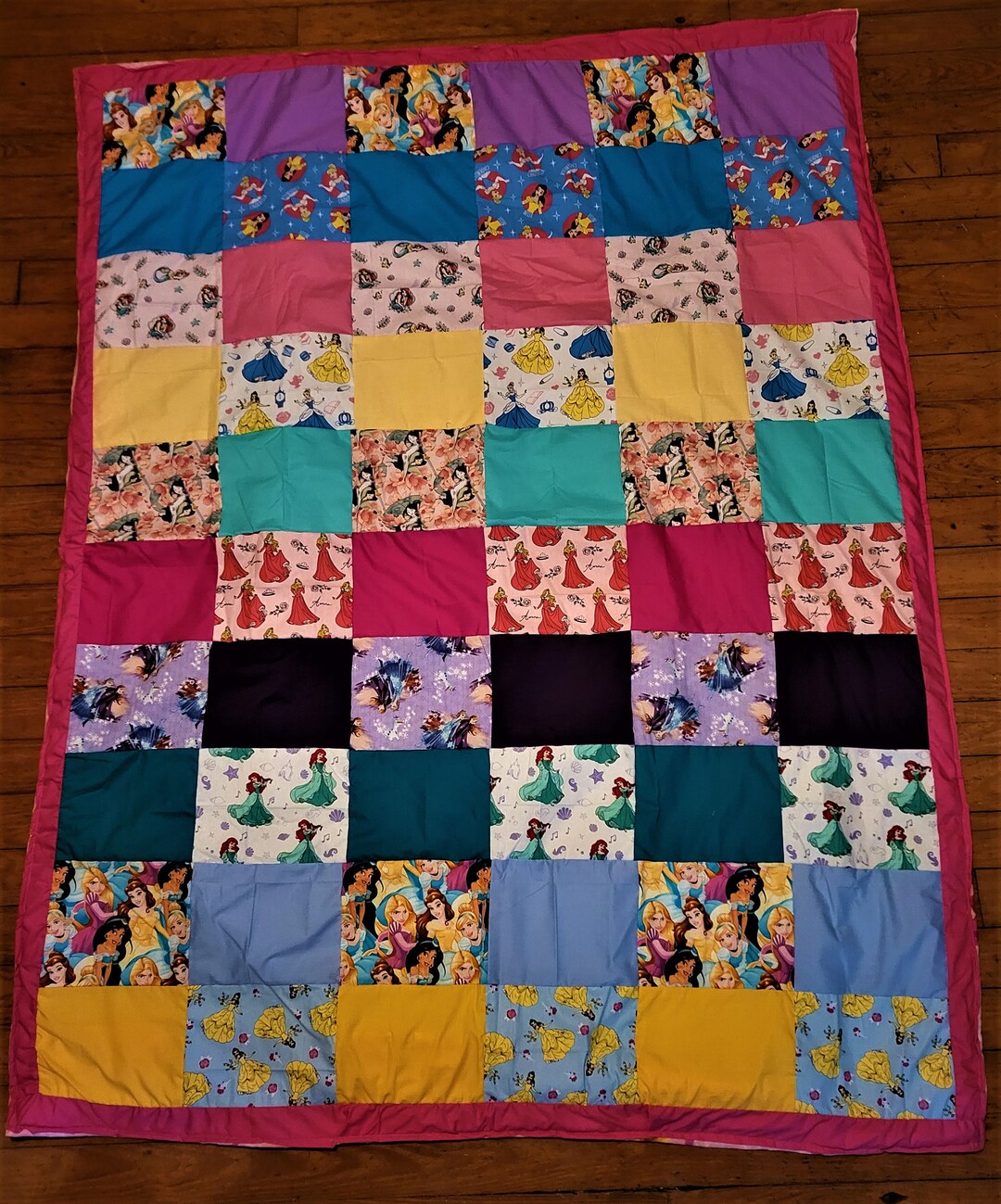 Disney Queen and Princess Patchwork Quilted Blanket - Etsy