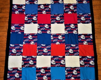 Buffalo Bills Quilted Patchwork Blanket